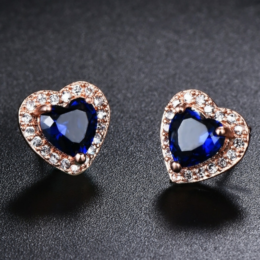 Rose Gold Heart Studs